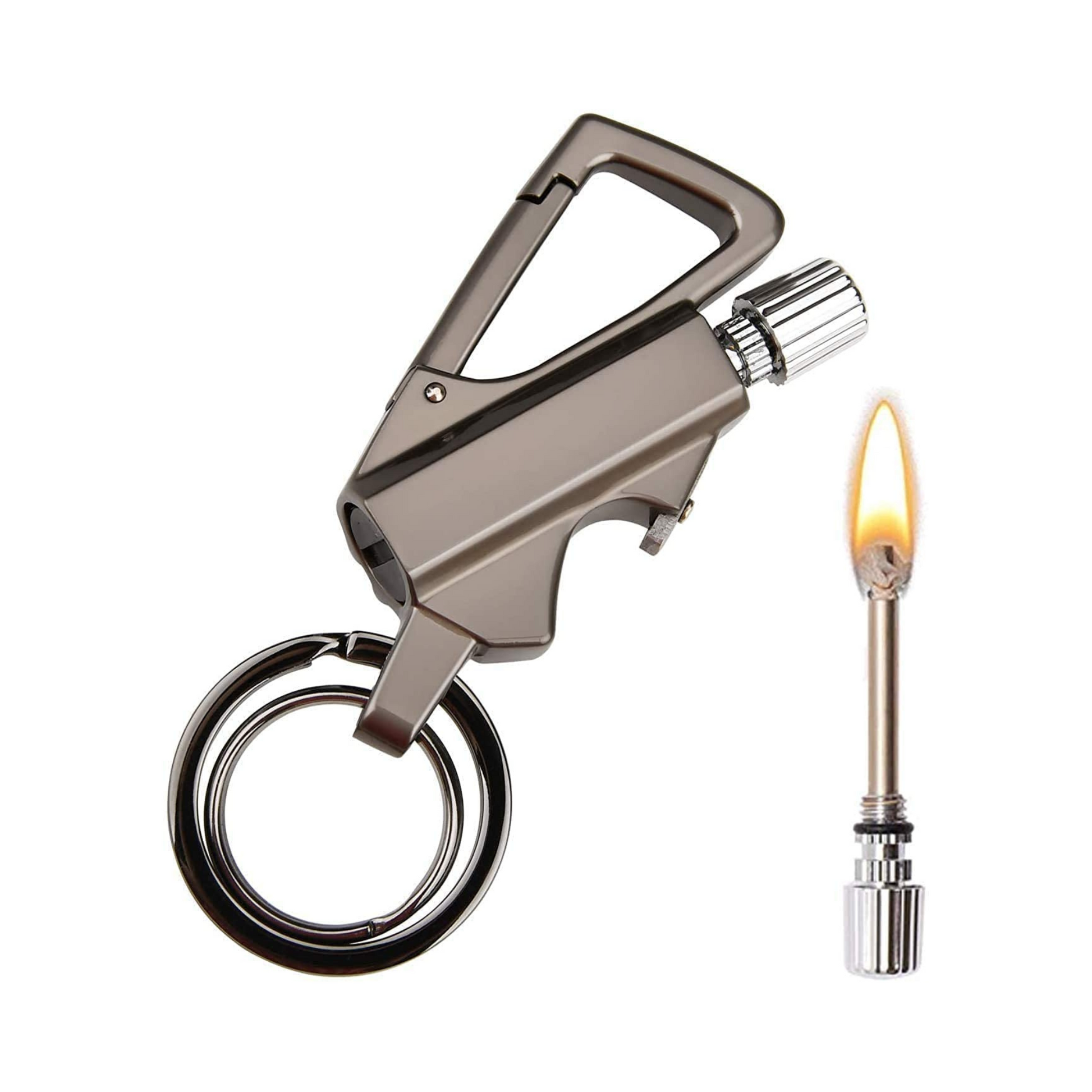 Alkey Flint Lighter Fire Starter Keychain 3 in 1