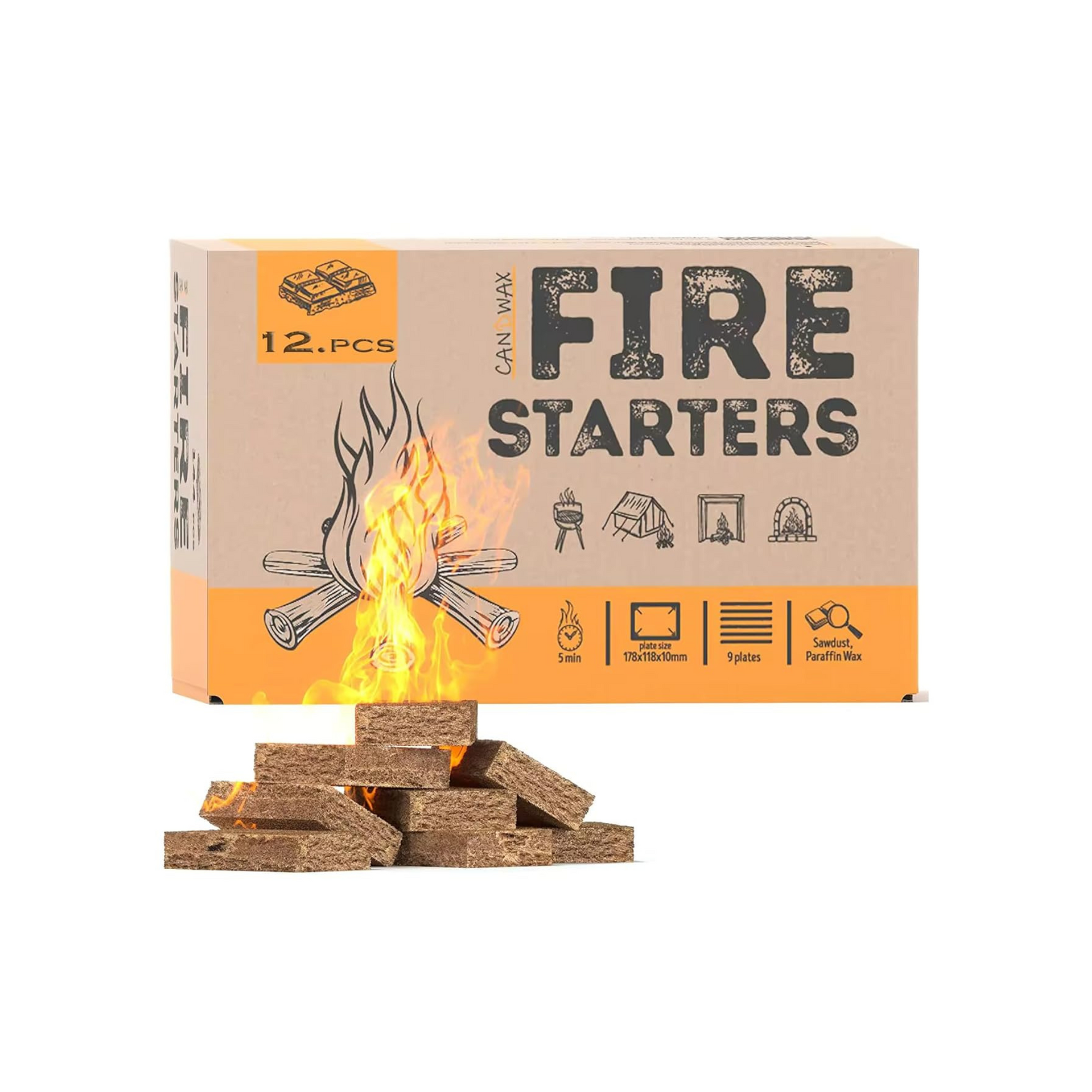Emergency Fire Starter Cubes Wax Wood Igniter