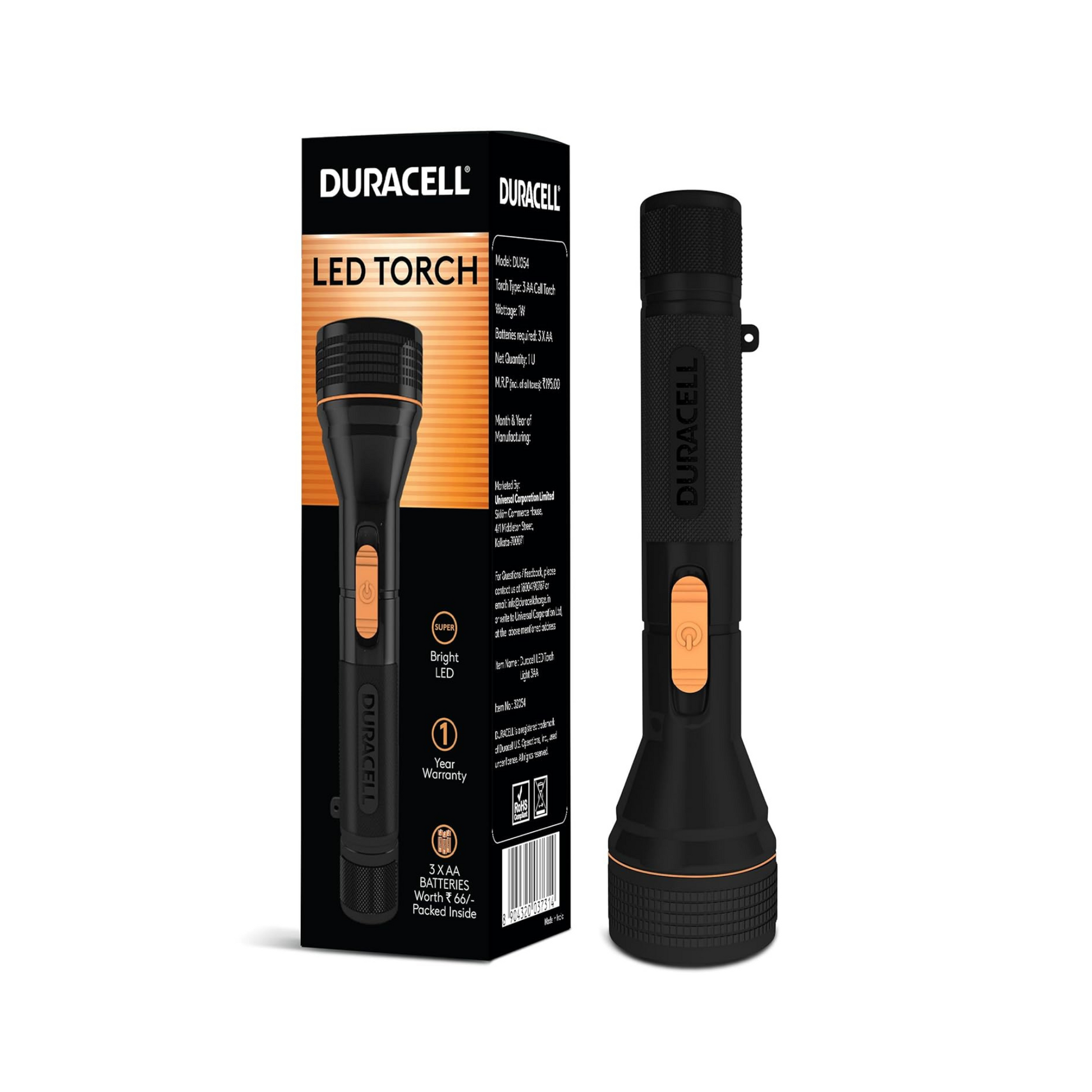Duracell LED Torch Light Super Bright 12000 LUX