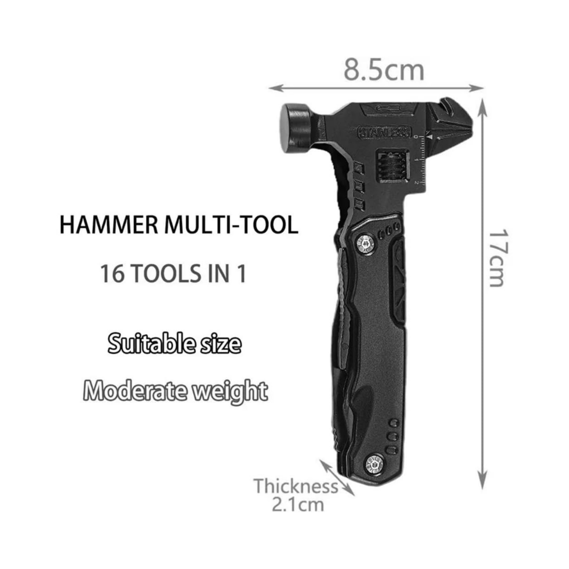 16 in 1 Multi-Tool Hammer Stainless Steel