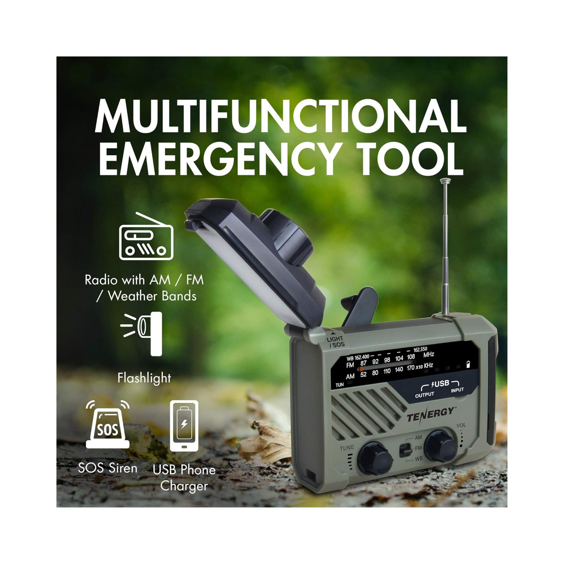 Tenergy Multifunctional Hand Crank Emergency Radio