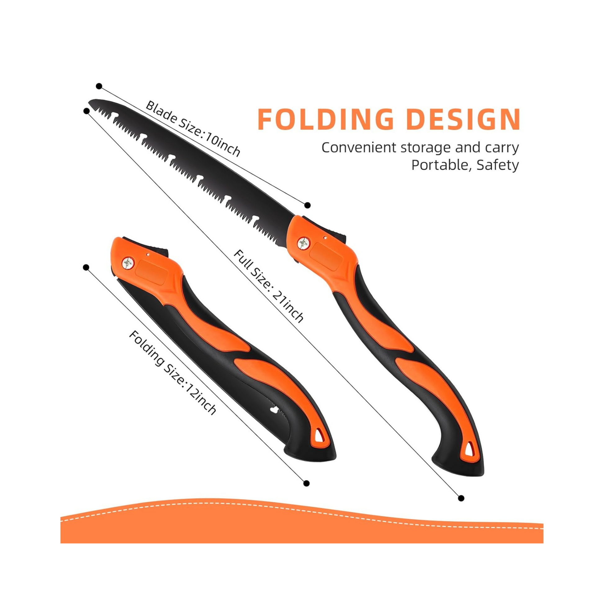 10'' Folding Hand Saw – Japanese SK-5 High Carbon Steel Blade