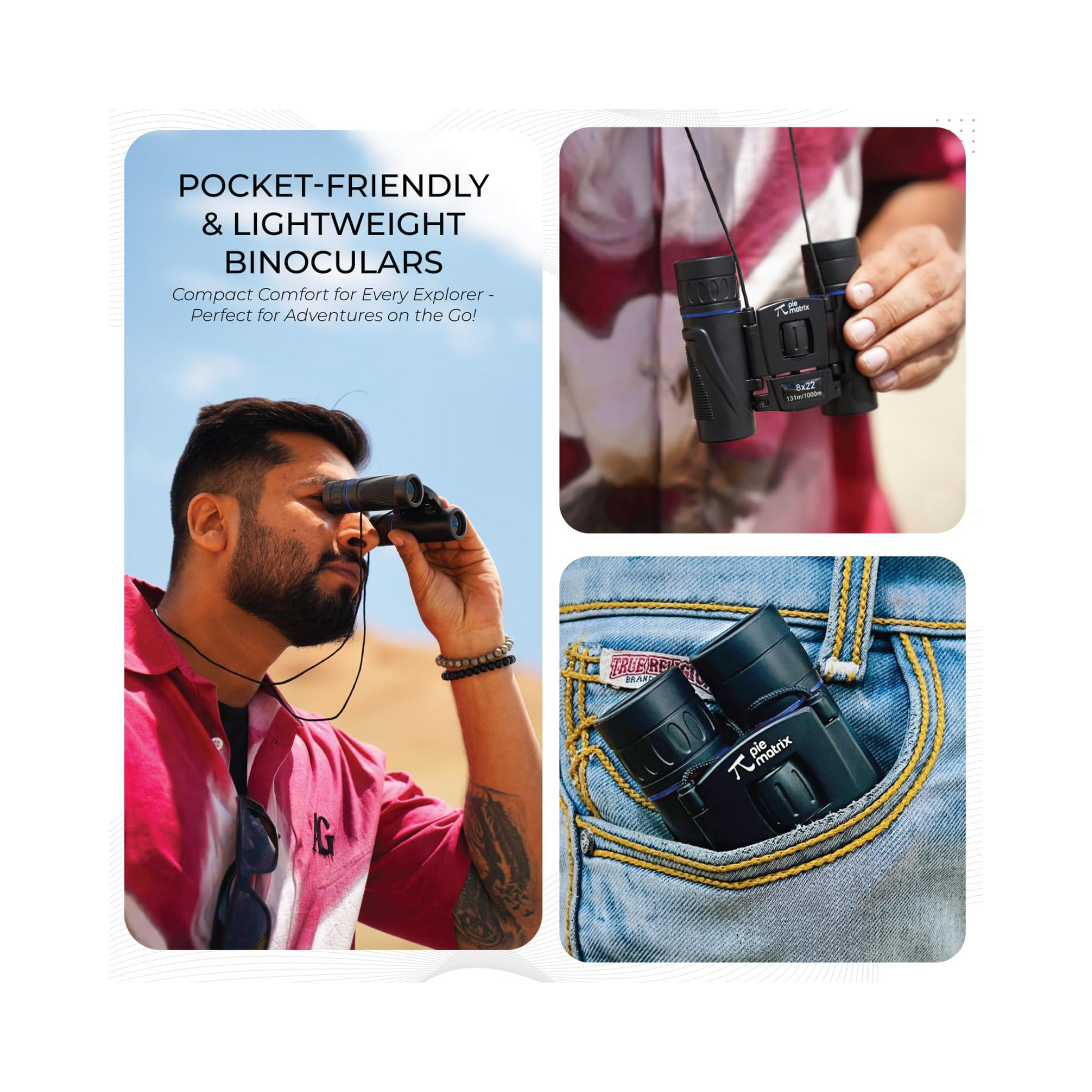 Pie Matrix Sport Binoculars 8X22 Magnification (Compact)