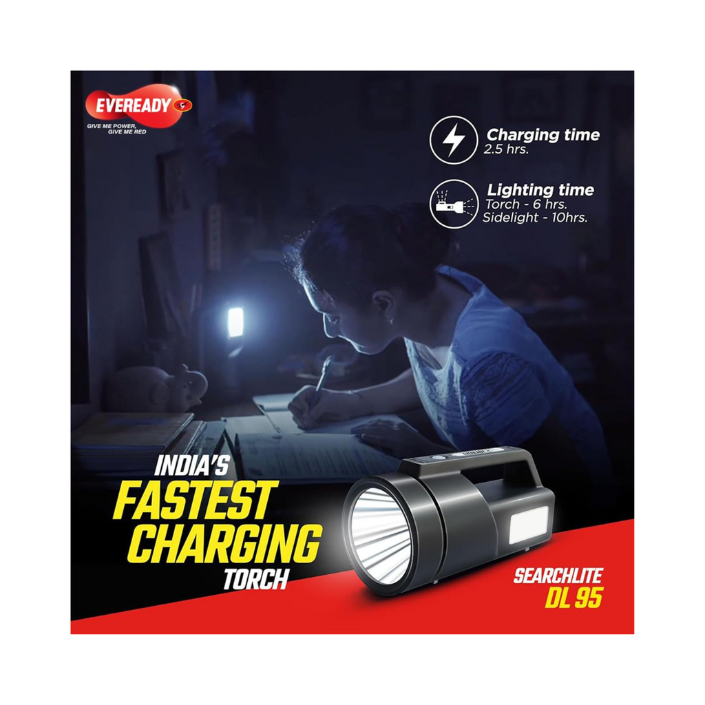 Eveready SEARCHLITE DL95 Rechargeable 4W Emergency Torch