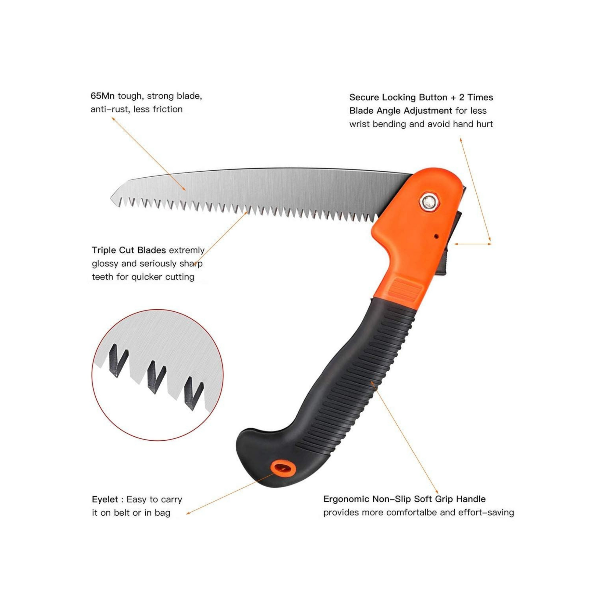 7" Folding Mini Hand Saw - High Carbon Steel Blade