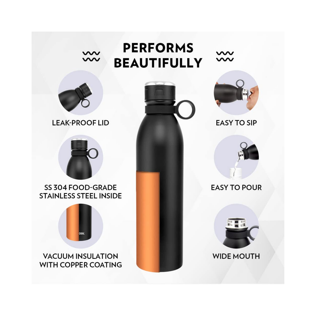 Borosil Hydra Jupiter 1 litre Stainless Steel Water Bottle