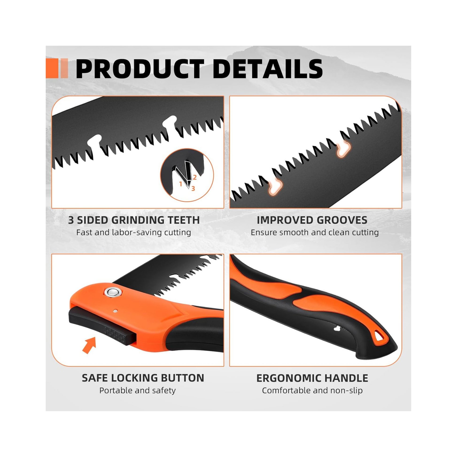 10'' Folding Hand Saw – Japanese SK-5 High Carbon Steel Blade