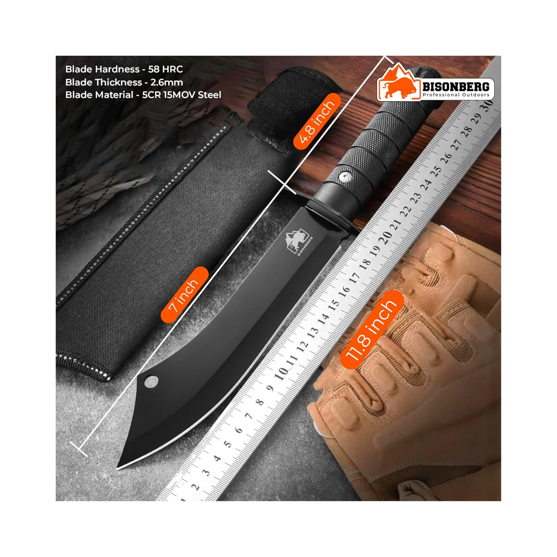 Bisonberg Curved Survival Knife