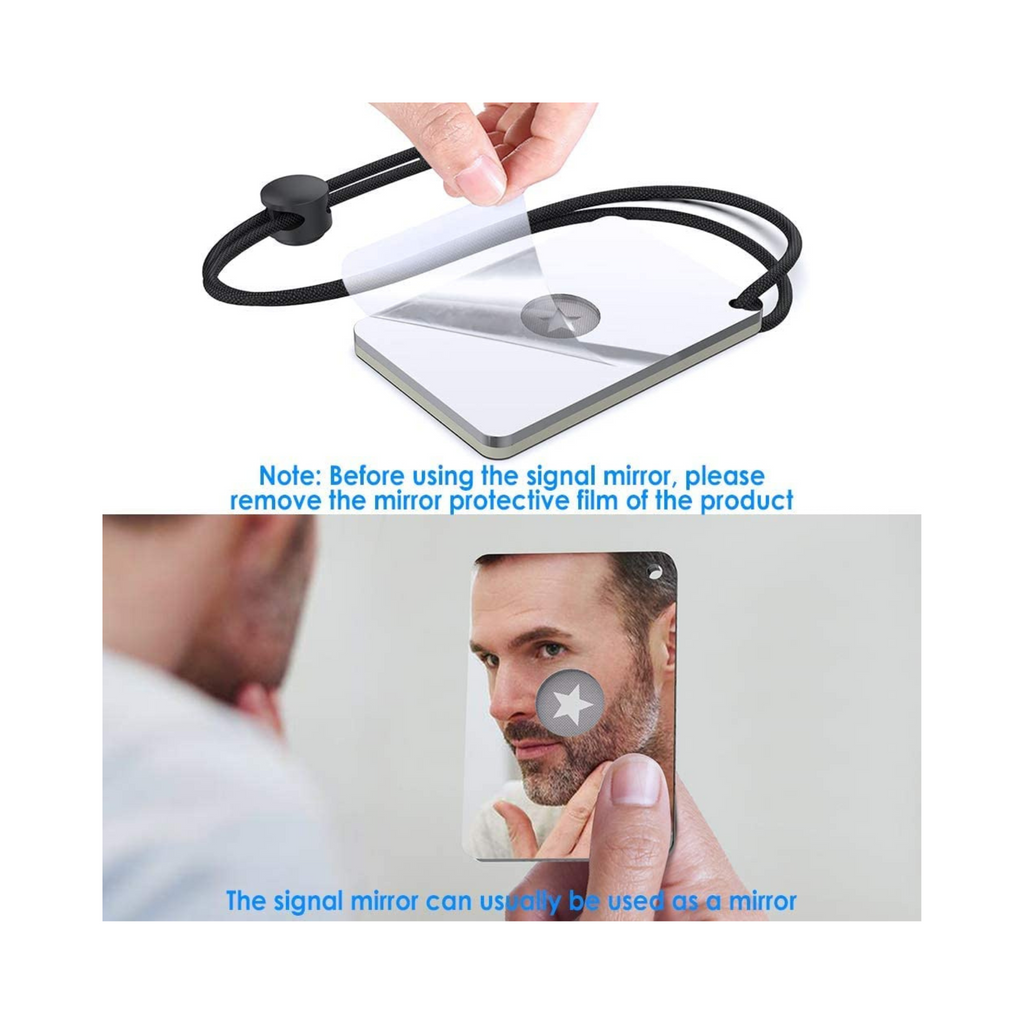 Emergency Signaling Survival Mirror with Compass & Whistle